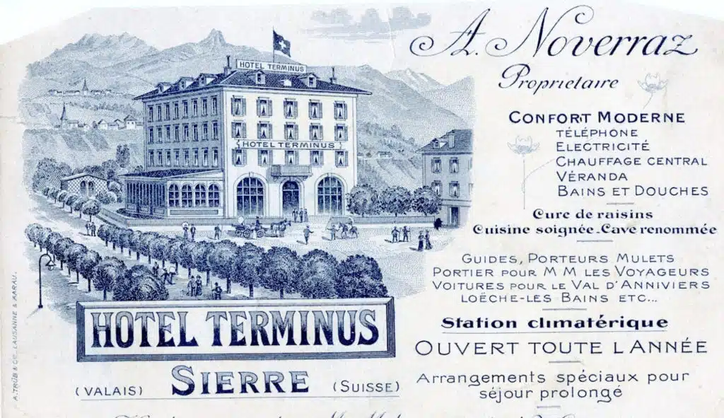 Postkarte hotel Terminus Sierre